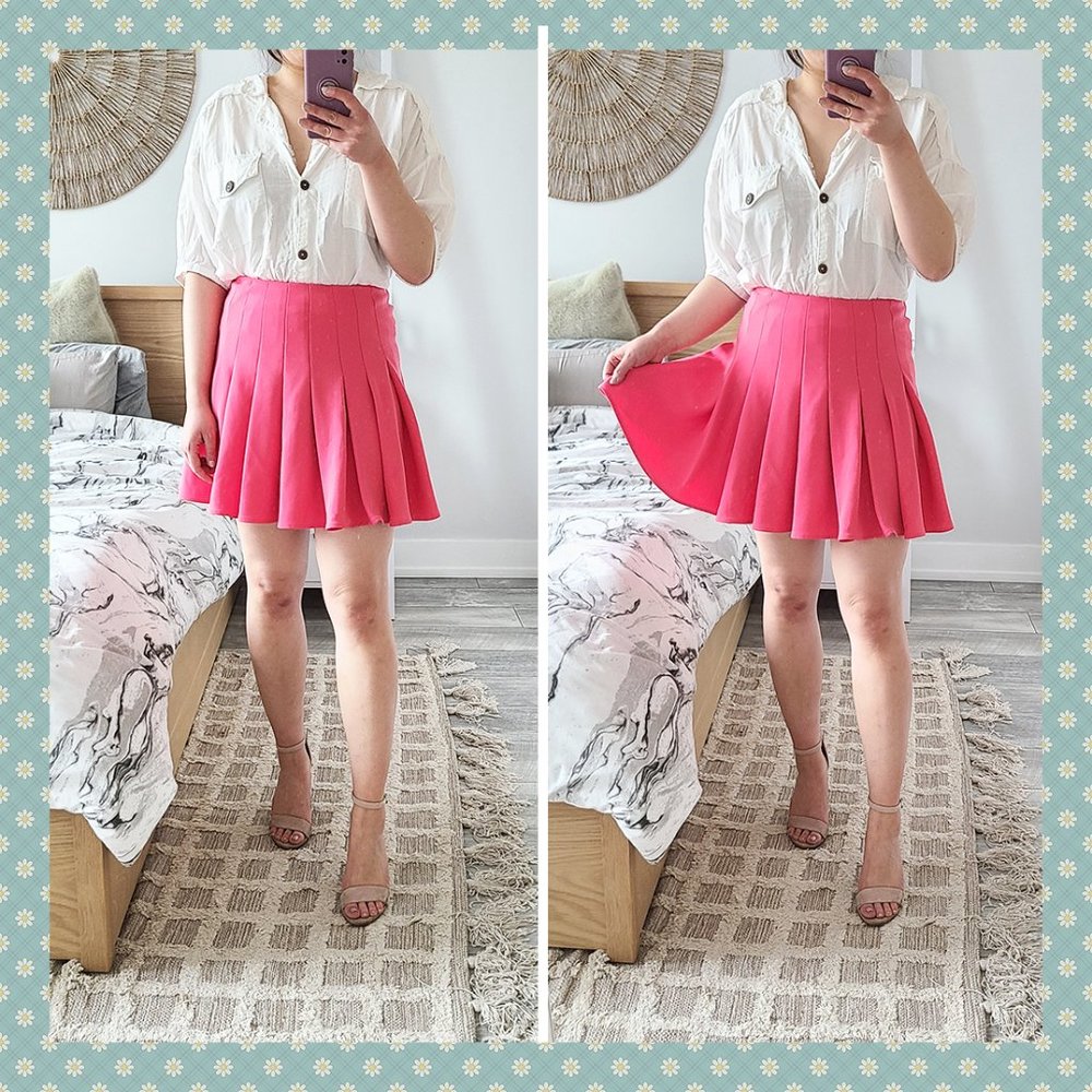 RARE H&M x Miranda Kerr Pink Pleated‎ Skirt